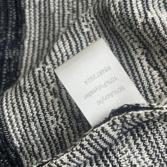 MING WANG Jacket Cardigan Size Large Navy Blue Cream Knit Clasp Closure Work - Picture 5 of 7